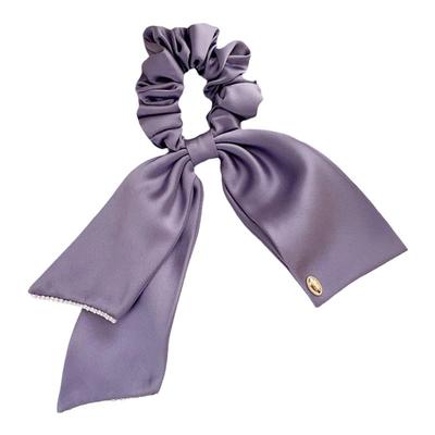 桃子柚手缝珍珠复古缎面发圈发绳