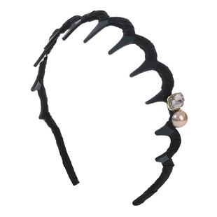 水钻黑色发箍女日常外戴发窟带齿防滑洗脸压发头箍头饰高颅顶发卡