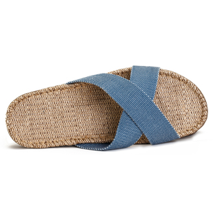 金硕亚麻室内拖鞋无胶环保3306男士夏季居家防滑透气吸汗抑菌防臭