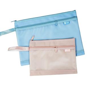 双层拉链袋A4文件袋TPU透明资料袋防水A5证件卡包迷你B8零钱袋厚
