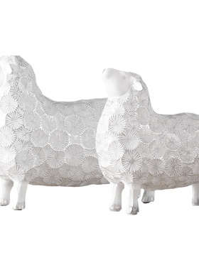 小绵羊摆件玄关酒柜高级感装饰品