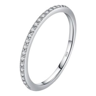 MODIAN摩典莫桑钻S925纯银经典闪耀排钻戒指女小众ins潮网红指环