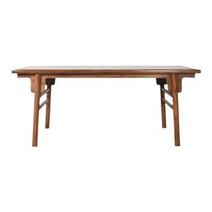 徽州木府新中式实木茶桌餐桌茶台榆木简约茶道桌长方形喝茶洽谈桌