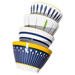 简约陶瓷斗笠碗沙拉碗家用吃米饭喝汤碗2025新款高颜值餐具北欧风