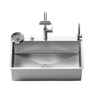 unaxi-P75双槽改单槽抽拉大尺寸洗碗池加厚厨房洗菜盆不锈钢水槽