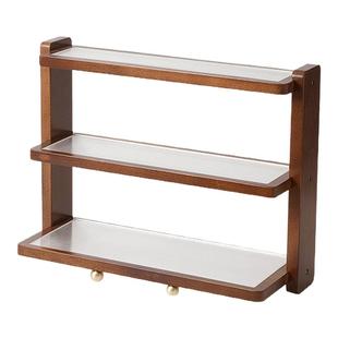 实木多层收纳置物架桌面茶具杯架办公室咖啡杯马克杯餐边柜展示架