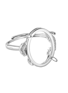 新款椭圆形戒指托女款铜镶嵌寄托