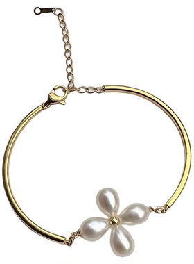 麦弗幸运花天然精致花朵珍珠手链