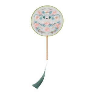 星巴克2025春日花中式精致双面绣夏季汉服旗袍舞蹈中国风流苏圆扇