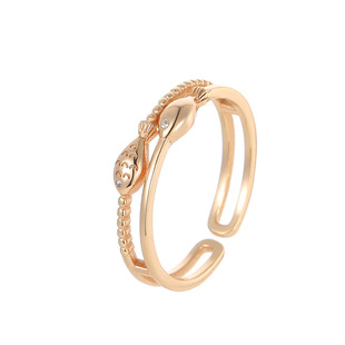 HALYROLS/海丽珞思S925银双层小鱼开口戒指女韩版小众ins时尚戒指