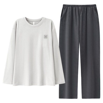 都市丽人男士海岛绒睡衣套装