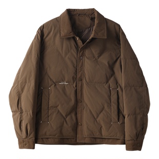 LUUD 轻户外CityBoy鸭绒保暖羽绒服字母绣标翻领衬衫廓形外套男装