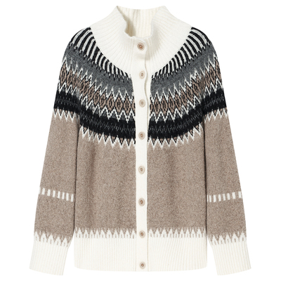 Goodland美地羊毛兔毛费尔岛毛衣开衫外套女2025冬新款LC35506010