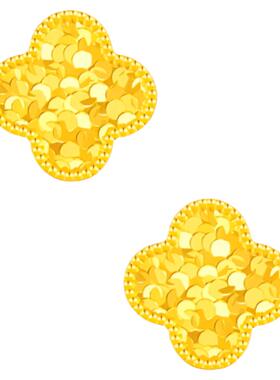 四叶草碎碎冰耳钉碎碎金