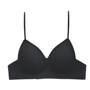 法式三角杯简约纯色自然胸型小胸不空杯无钢圈内衣薄款无痕文胸罩