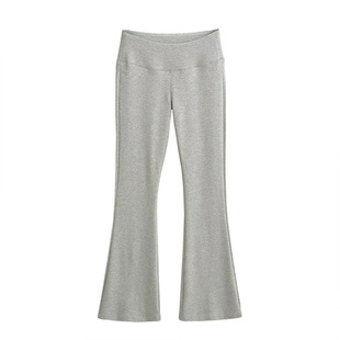 美式辣妹低腰微喇裤女休闲瑜伽喇叭裤显瘦运动卫裤修身包臀裤子