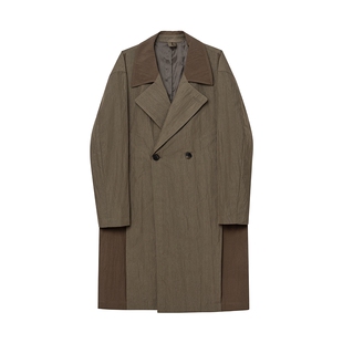 JDV男装春秋新品商场同款绿色翻领棉质风衣宽松外套WCW4452