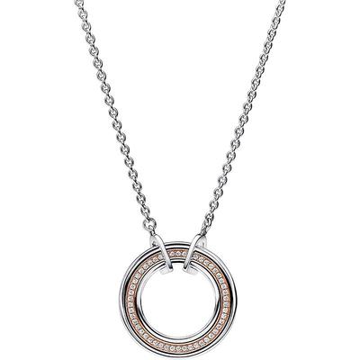 Pandora潘多拉奥莱新经典系列双色Pavé密镶徽标项链