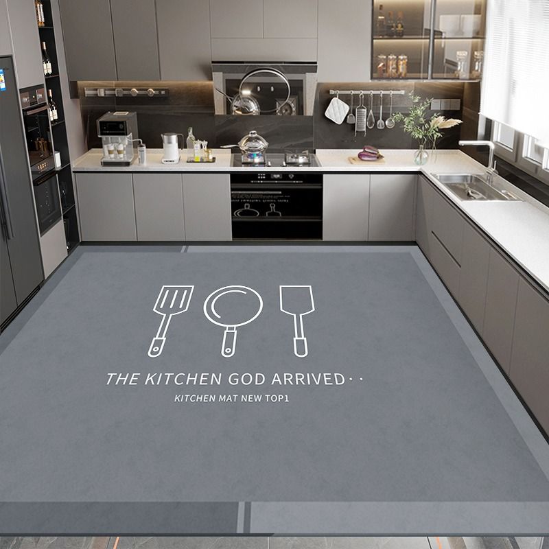 21厨房地垫防滑防油可擦地毯裁剪垫子免洗家用脏防水可整铺皮革防