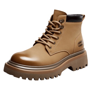 意尔康男鞋秋冬季男士复古马丁靴休闲高帮皮鞋男款工装靴户外靴子