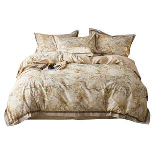 HJ美式复古高级感/全棉加厚磨毛四件套纯棉床单被套秋冬轻奢床品