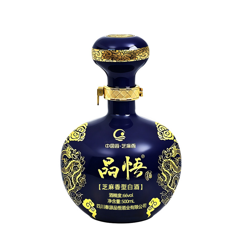 品悟14年芝麻香型白酒66度蓝釉瓶