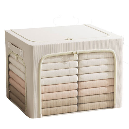 棉麻衣服收纳箱家用衣柜布艺收纳盒衣橱衣物折叠储物箱子整理神器