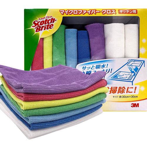 3M抹布洗碗布清洁厨房专用不沾油吸水日本进口清洁布加厚不掉毛