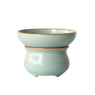 善窑厂汝窑茶漏套装茶叶过滤茶具配件景德镇手工陶瓷汝瓷茶具茶器
