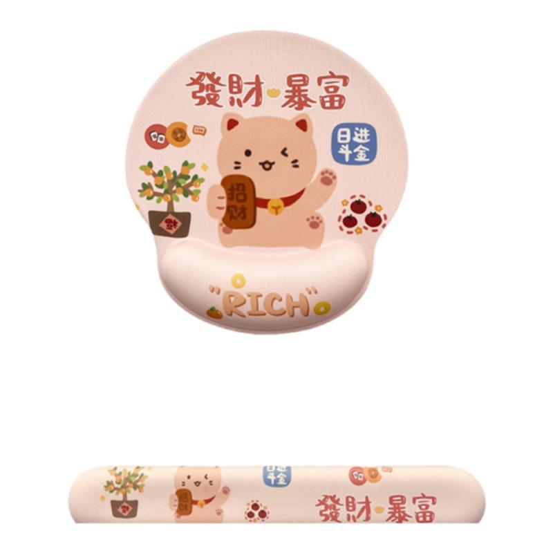 创意卡通鼠标垫护腕硅胶键盘手托可爱女生办公动漫高颜值3D胸掌枕