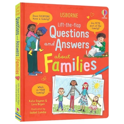 Usborne Lift-the-Flap Questions And Answers About Families 尤斯伯恩问与答 关于家庭 大开本纸板翻翻书 英文原版图书