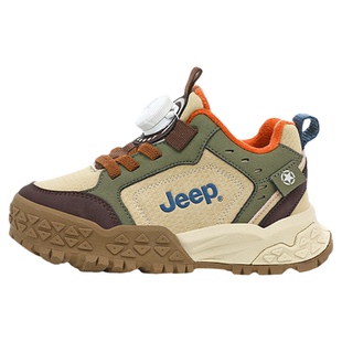 jeep户外男童鞋登山鞋冬季加绒保暖儿童二棉运动鞋防滑女童阿甘鞋