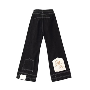 【马年限定】【马到成功】倒装设计直筒牛仔裤女宽松显瘦阔腿长裤