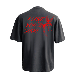 MGG 25SS红桃双雀情人节限定美式T恤情侣装纯棉廓形短袖男女同款