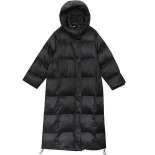 中戏长款加厚外套胖莹莹大码女装胖mm冬爆款遮肉连帽过膝棉服大衣