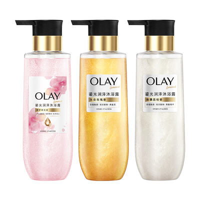 OLAY鎏光润泽桃花瓶沐浴露男女士添加果酸滋润香氛沐浴乳液玉兰油