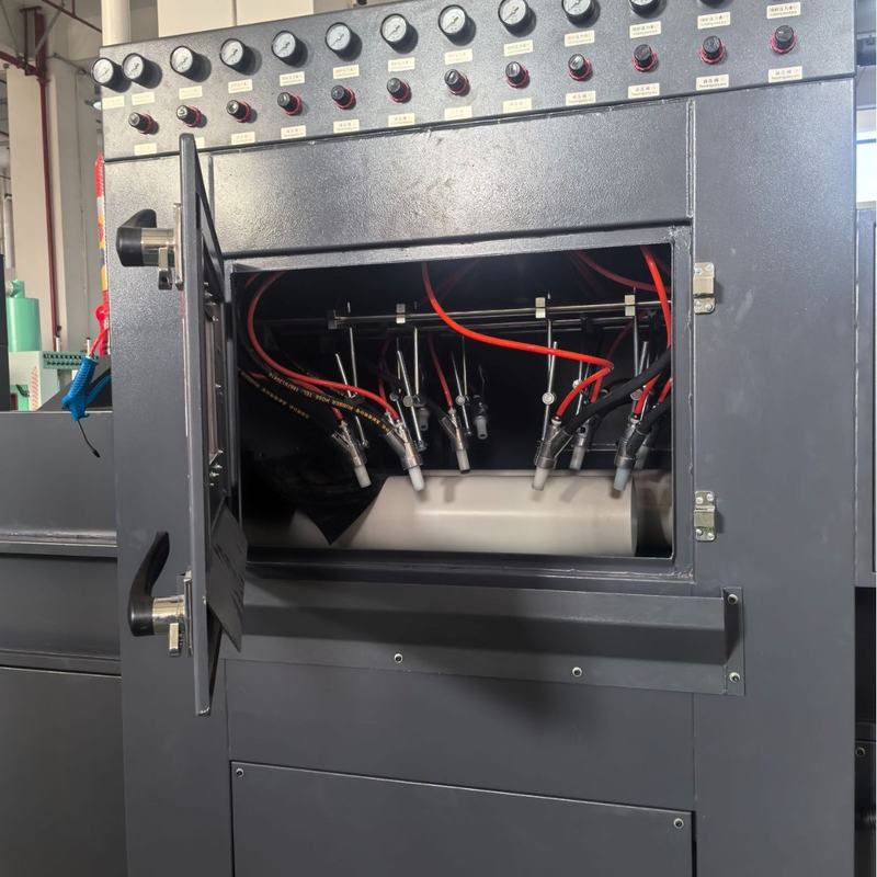 12枪通过式自动喷砂机铝件无痕处理带视觉定位活性炭吸附外贸