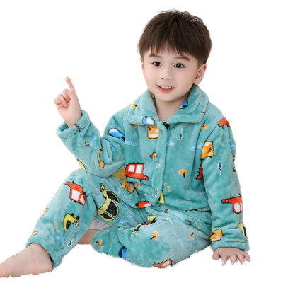 秋冬季卡通儿童法兰绒睡衣家居服