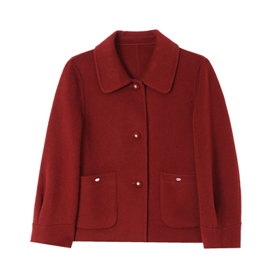 短款双面羊绒大衣女2025年新款