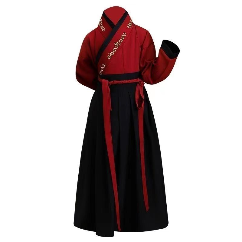 花木兰同款儿童古装汉服扇子表演服书童国学开笔礼三字经演出服装