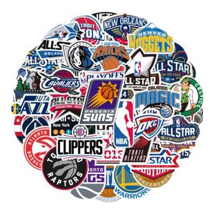 美职篮球队标LOGO球星贴纸个性行李箱电脑吉他滑板车头盔贴画防水