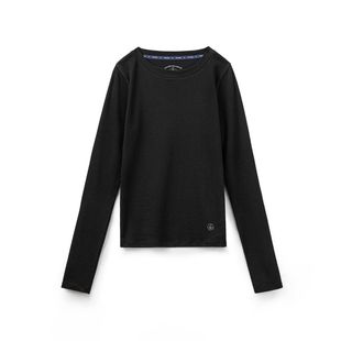 马登黑色针织发热打底衫圆领保暖修身秋冬内搭上衣薄款长袖T恤女