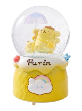 布丁狗水晶球音乐盒少女心摆件
