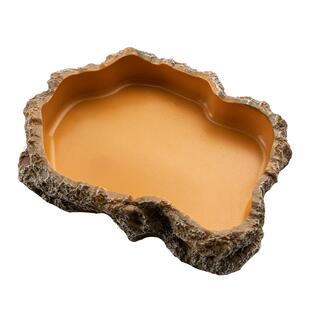 爬虫陆龟角蛙守宫蜥蜴蛇水盆食盆爬宠石阶梯泡澡盆饮水寄居蟹食碗