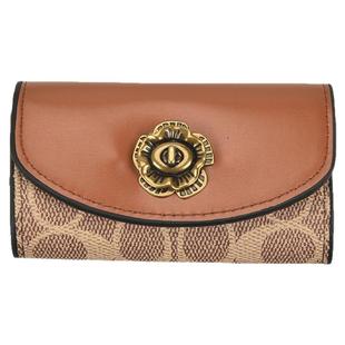 时尚山茶花钥匙扣2025新款潮复古港风印花铆钉汽车智能钥匙包挂环