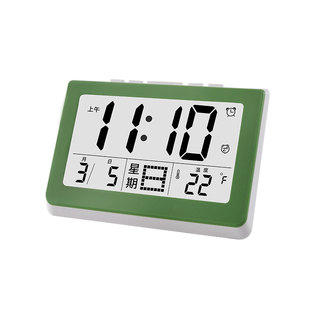 康巴丝钟表大屏简约闹钟台钟温度计多功能LCD电子钟学生床头时钟