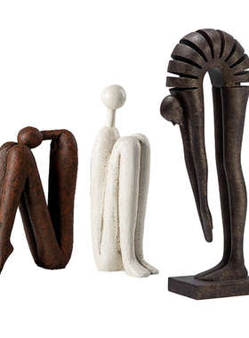 现代极简人物抽象雕塑摆件家居样板房间售楼处书房客厅电视柜装饰