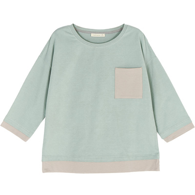 铜牛棉皱七分袖女秋季新款vs194