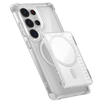 新款透明磁吸卡包适用三星S25ultra手机壳插卡s24+plus卡夹galaxys23fe可放卡s26U十带支架21uitra防摔保护套