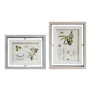 创意相框摆台双面旋转6寸7寸照片办公室桌面像架批量刻字定制logo